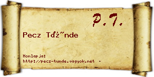 Pecz Tünde névjegykártya